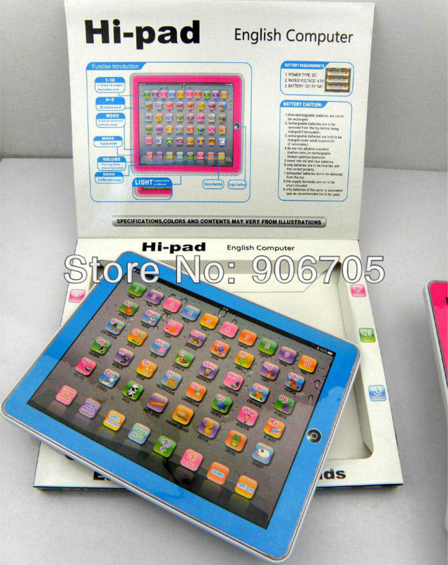 Free shipping,Hi Pad English educational toys For Kids,Y PAD  Learning Machine ,4 Colours  Mixed,Music & Light,60PCS/Lot