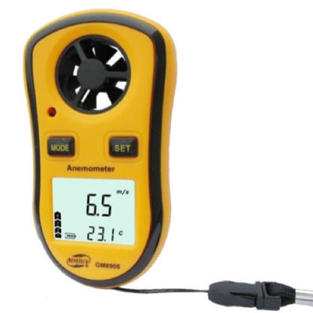 Free Shipping GM8908 Handheld Air Wind Speed Scale Gauge Meter Digital Anemometer Thermometer