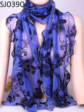 Vintage Warm  More Colorful Flower Bohemian Shape Chiffon Silk Rayon Microfiber Scarves & Wraps Shawl For Women Free Shipping