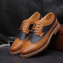 Men Brogue Formal Shoes Low Top Mens Wedding Shoes British Fashion Cheap Brogue Shoes Men Flats Hot Sale 2016 Free Shipping