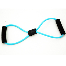 2015 New Resistance Training Bands Rope Tube Workout Exercise for Yoga 8 Type Fashion Body FitnessNo