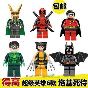 Wholesale 15lot Decool Building Blocks Super Heroes Avengers Minifigures Loki Wolverine Robin Deadpool Green Lantern Batman