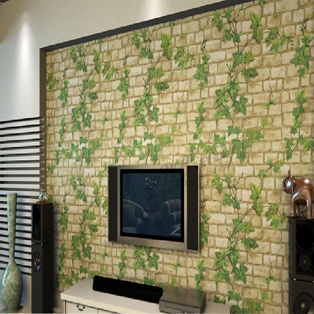 new 3D self adhesive wallpaper Leaf stone brick design background wall wallpaper modern for living room wallcovering