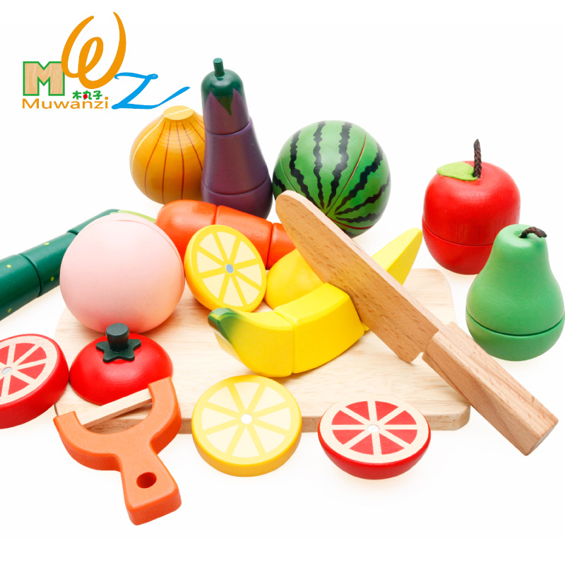wooden magnetic fruits and vegetables