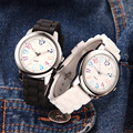 Fashion Creative Watch Silicone Rubber Strap Alloy Case Couple Analogue Display Quartz Movement Men Watch Women