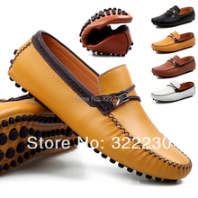 new 2014 genuine leather men shoes Driving Shoe Male breathable fashion casual boat men single loafers men shoes  I-591