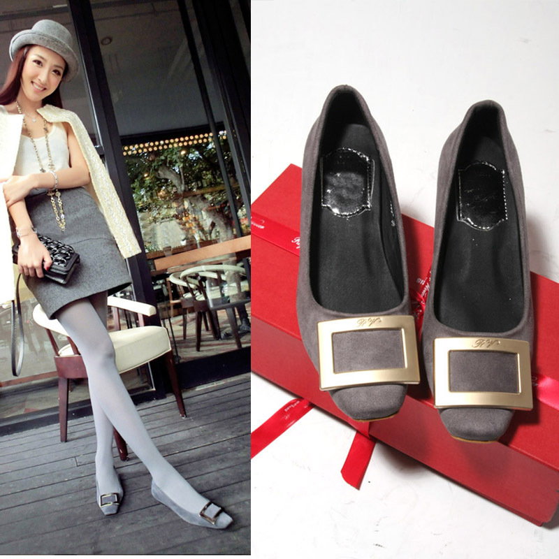 Europe and the small pepper 2015 new spring buckle shoes shoes with flat heel shoes Asakuchi