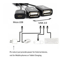 4 Port Dual Micro USB Hub OTG Adapter For Samsung S4 S3 Smartphone Tablet