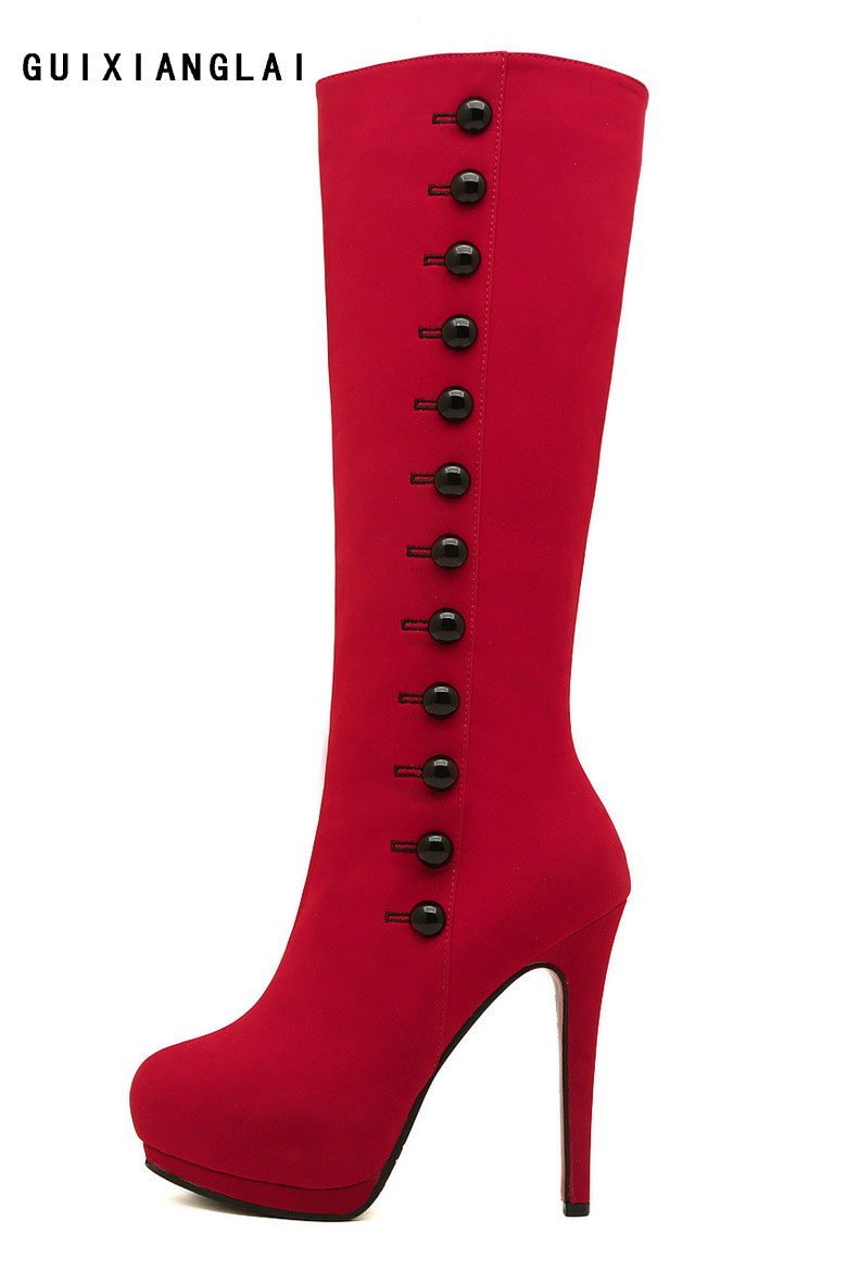 red bottom thigh boots