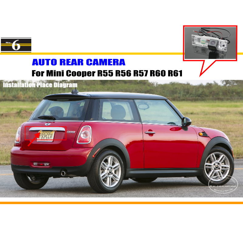 Car Camera For Mini Cooper R55 R56 R57 R60 R61 / Rear View Camera / HD CCD RCA NTST PAL / License Plate Lamp OEM