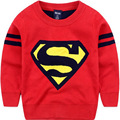 New 2015 Boys Sweaters Superman Printing Boys Pullover Knit Sweaters Spring Autumn Children Clothing Kids Clothes