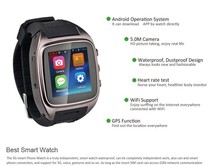 Exclusive 1.54″ WiFi+GPS+SIM+3G+GSM /Pedometer+Heart Rate & Sleep Monitor+Blood Pressure Options Android Smart Watch Wrist Watch