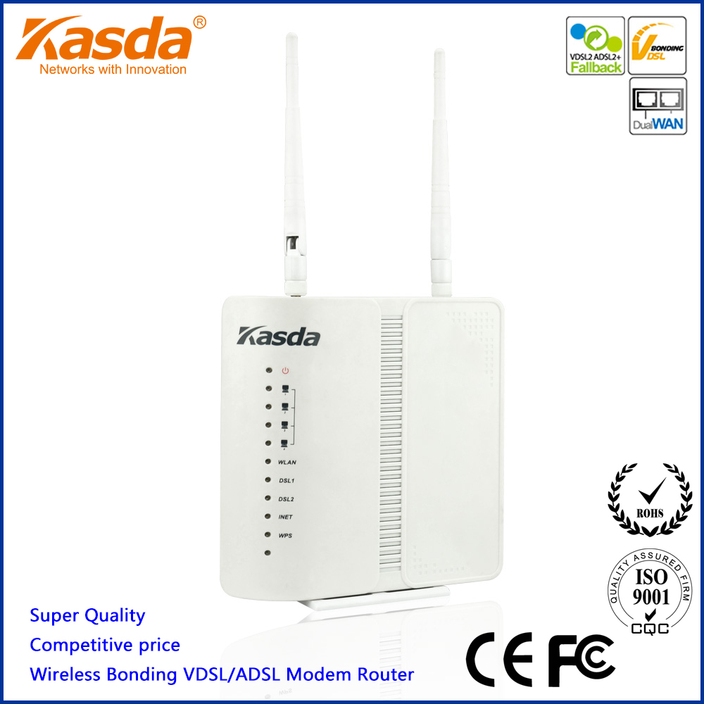 Kasda Wireless ADSL VDSL Router Bonding Modem 300Mbps KW5226 with 2 DSL