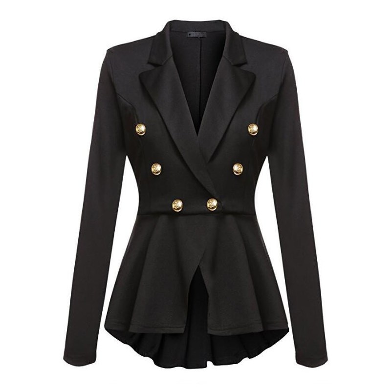 Womens Fashion Office Jacket Ladies Slim Jackets Female Solid Button Elegant Coats Leather
