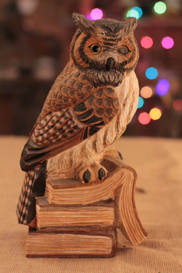 wood carving wooden owl wood night owl home decoration gift craft 