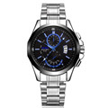 New SOKI Complete Calendar Stainless Steel Strap Quartz Watch Men Seconds Display Relogio Masculino Minutes Display