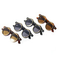 Fashion Vintage Sunglasses Retro Cat Eye Semi-Rim Round Sunglasses