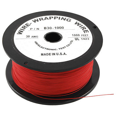 PCB Solder Red Flexible 0.25mm Core Dia 30AWG Wire Wrapping Wrap 1000Ft