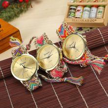 ALIOSHA 13 Colors Braided Rope Bracelet Geneva Watches Hand Made Friendship Watch Women Quartz Watches Gold