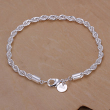 pulseira feminina Fashion Silver jewelry bracelets for women silver charm bracelet twisted Link bracelets & bangles