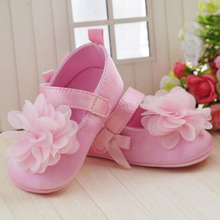 Cute Red Flower Princess soft baby shoes for girl baby shoe 3 size to choose