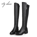 Genuine Cow Leather Black Yellow Solid Color Square Thick Women