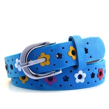 2015 for prety girl gift New hollow butterfly flowers children lace belt boys and girls Brand PU leather belts women waistband