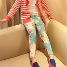 Pattern Printed Baby Girls Pants Feet Trousers Toddler Jeans Pencil Pants Skinny