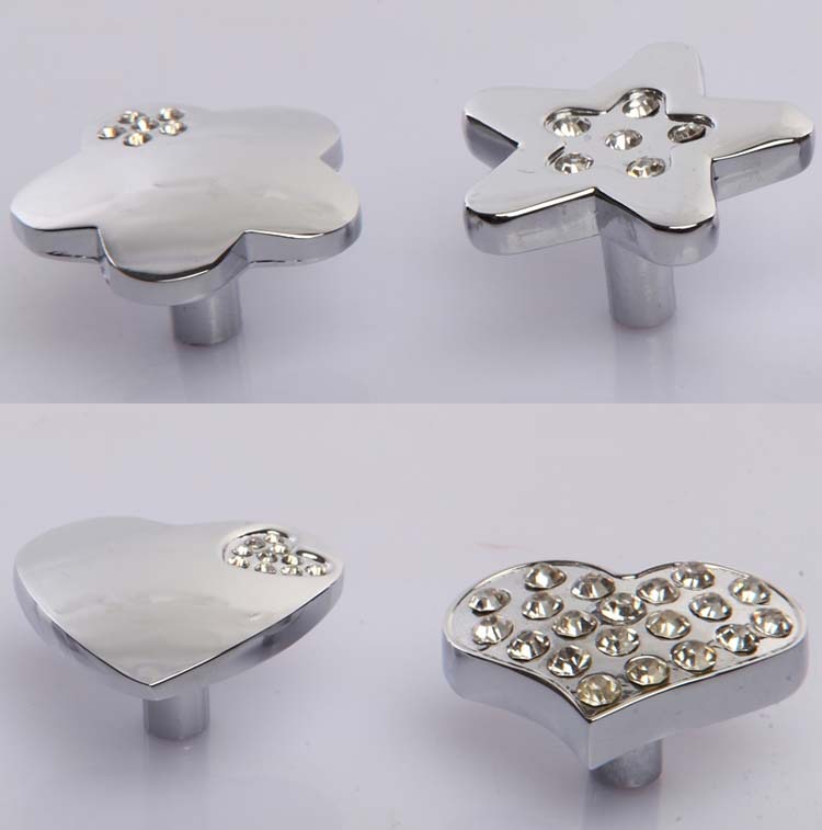 Diamond Glass Knobs Crystal Dresser Drawer Knobs Pulls Handles Cabinet Knob Sparkly Furniture Hardware Silver Decorative Knobs