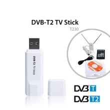 Free Shipping dvb t2 receiver USB TV Stick T230 DVB-T2 Tuner DVB-T with License for Russia Thailand Colombia Europe
