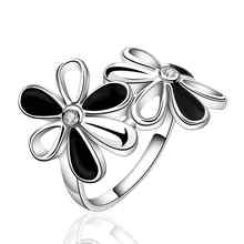 Lose Money Promotions! Wholesale 925 silver ring, 925 silver fashion jewelry, two flower fenska Ring  SMTR631