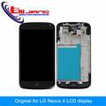 Replacement LCD Display Touch Digitizer Screen With Frame Assembly For LG Nexus 4 E960 Free shipping