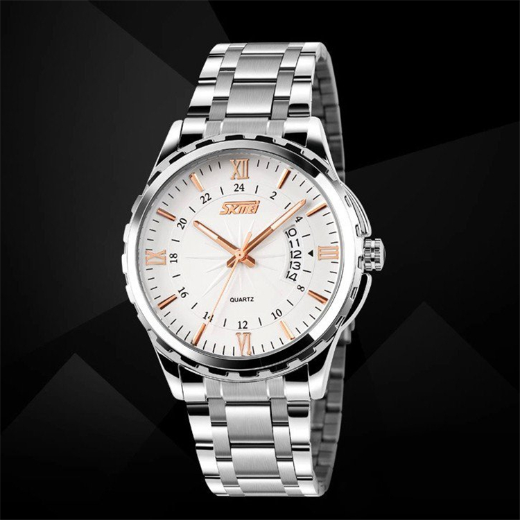Fashion Stainless Steel Men Watches Top Luxury Brand SKMEI Clock 3ATM Relogio Masculino Men Quartz Wristwatch