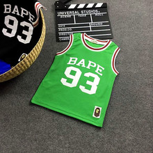 2016 summer new bape kids Letter digital jersey Cotton short sleeved shirt kd 8 baby boys