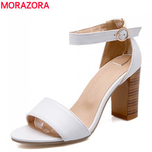 2016 new arrival women shoes summer solid sandals high heels white black lady dress shoes