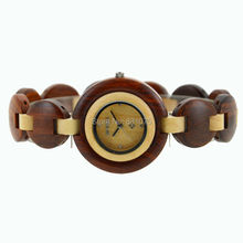 Dos tonos mujeres vestido relojes de madera 36 mm Color mezclado mujer pulsera vestido relojes de madera