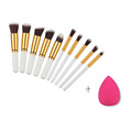 10pcs set Foundation Powder Makeup Brush Set Blush Contour Eyeshadow Eyebrow Eye Lips Makeup Brushes 1