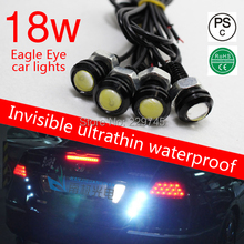 18mm Eagle Eye DIY COB led car lights DRL daytime running light reverse parking lamp for universal car cold white 2*6W 12V 2pcs