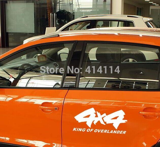 2pcs lot 4x4 King of Overlander Car Sticker Car Reflective Decal for 4x4 AWD Toyota Chevrolet