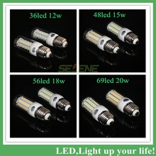 E27 light SMD5730 9W 12W 15W 20W E27 led bulb AC220V Warm White/ white, 24LEDs 36LEDs 48LEDs 69LEDs 5730 Led lamp Corn Light