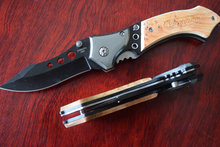 12pcs lot Oem Browning Three Eye Stainless Steel Folding Knife Camping survival tool hunting Knives wood