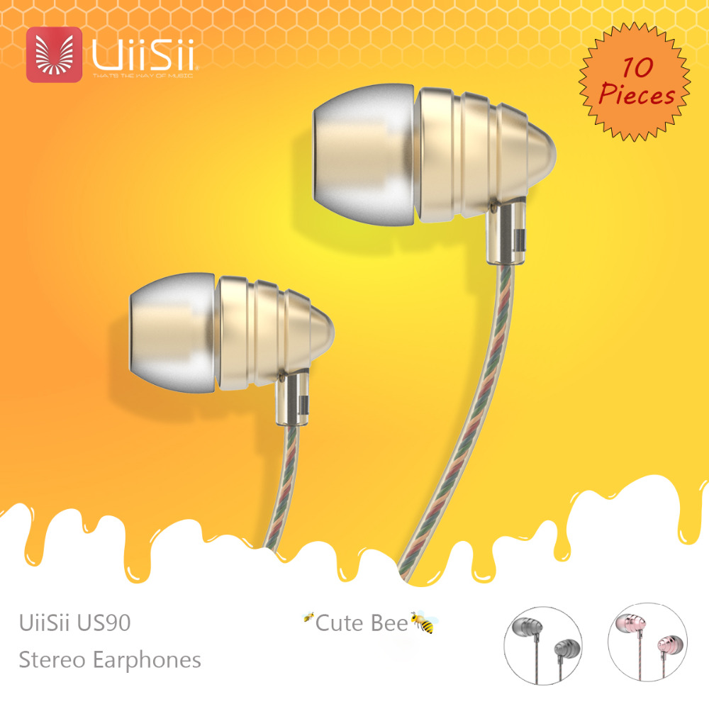 2016 Lot 10 Earphone UiiSii US90 3 5mm Stereo font b Earbud b font with Microphone