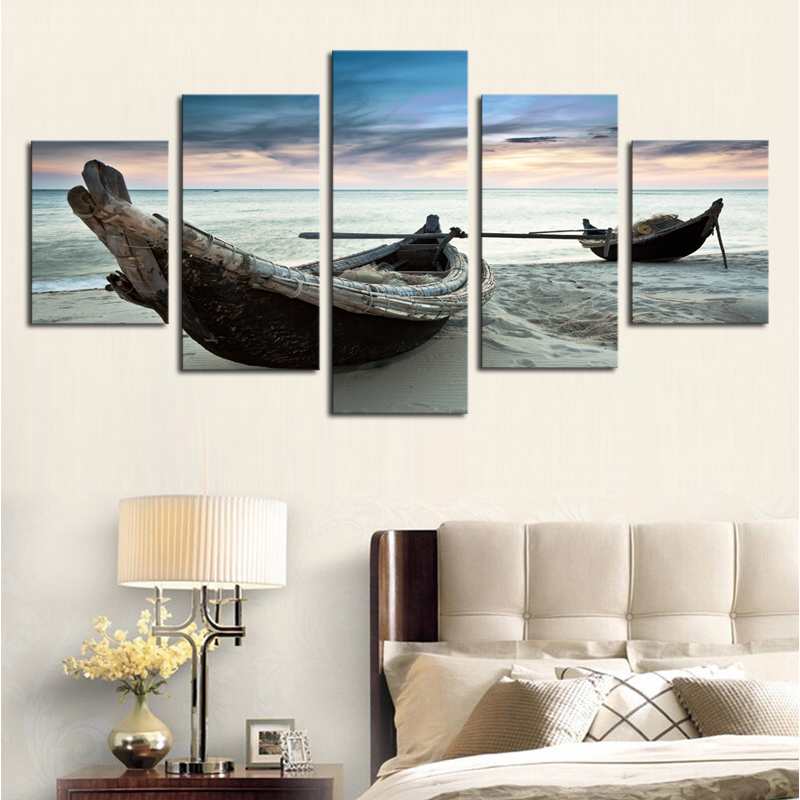 5 Piece The Ocean Ship Seascape Modern Home Wall Decor Canvas Picture Art HD Print Painting On Canvas For Home Decor