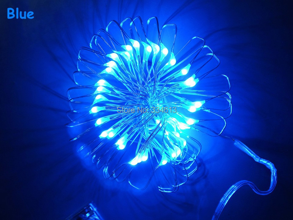 5M 50 LEDs Warm White Battery operated Silver Wire LED String Lights Fairy Lights Indoor Outdoor ...