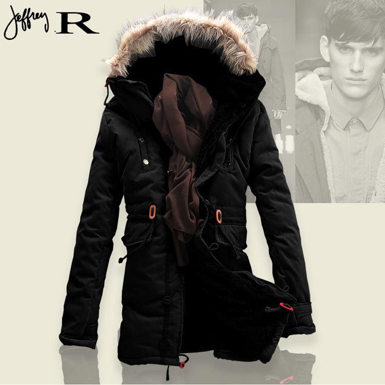 2015 New Brand Russian men winter coats long paragraph lamb wool liner thick padded jacket cotton