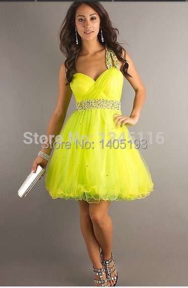 Short yellow dresses for prom – Dress and bottoms