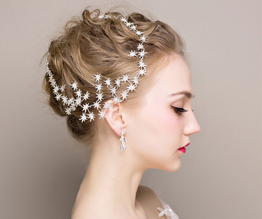 fashion bridal hair jewelry crystal stars hairband tiara fashion bridal hair jewelry crystal stars hairband tiara