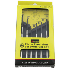 High quality 6pcs Pro Precision Jewelers Watch Screwdrivers Set Repair Kit for Phillips Flat Head Tool With Paper Case
