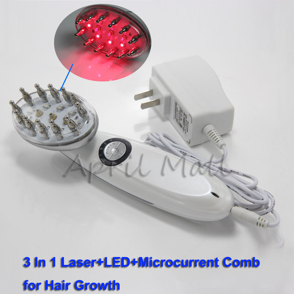 Portable LED+Microcurrent+Laser Hair Comb for Hair Growth Power Grow