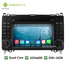 Quad core Android 5.1.1 1024*600 Car DVD Player Radio Audio Stereo Screen GPS For Benz B-class W245 B170 B200 Sprinter W315 W318
